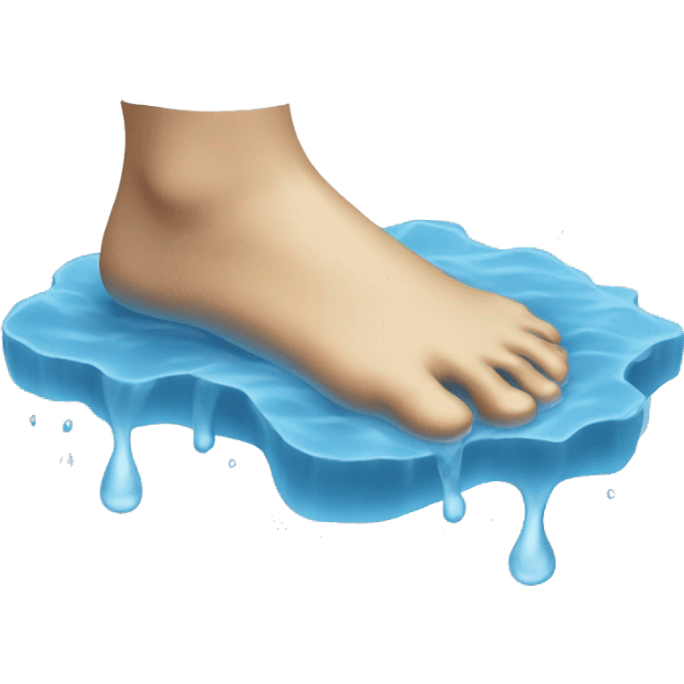 Foot with water on it  emoji