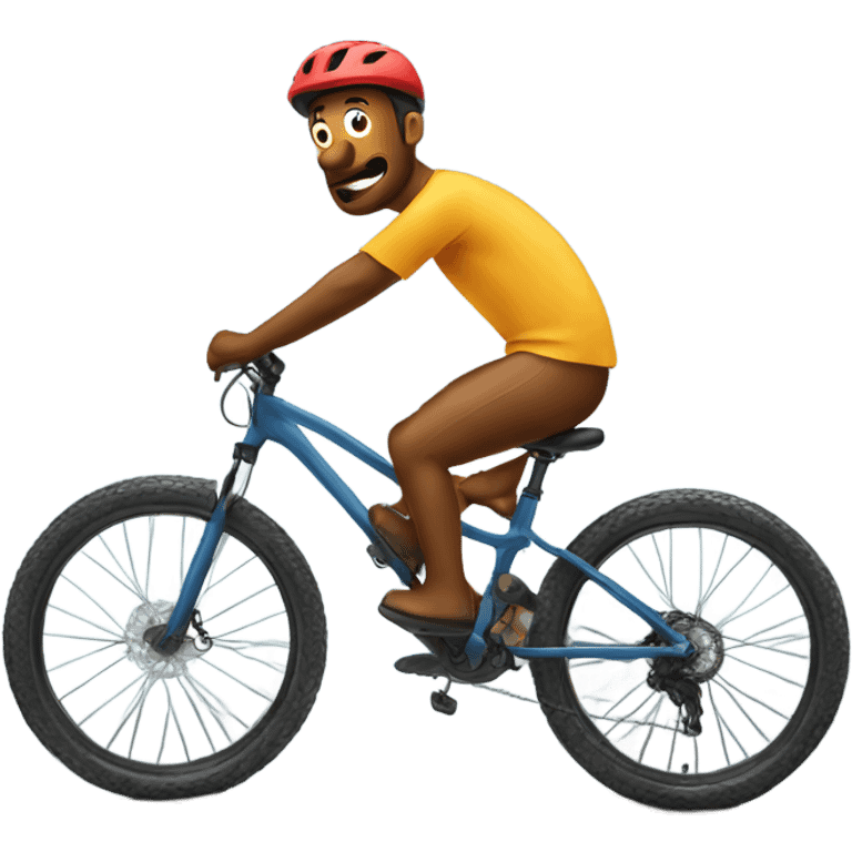 Weiner riding a mountain bike emoji