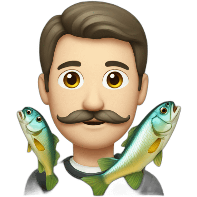 russian moustache husband with fish emoji