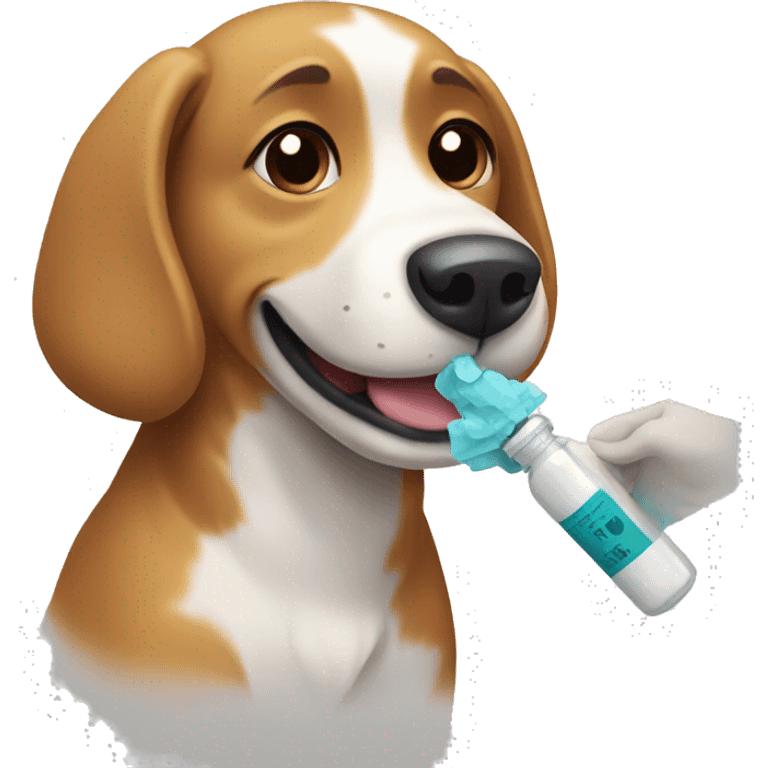 Dog receiving vaccine emoji