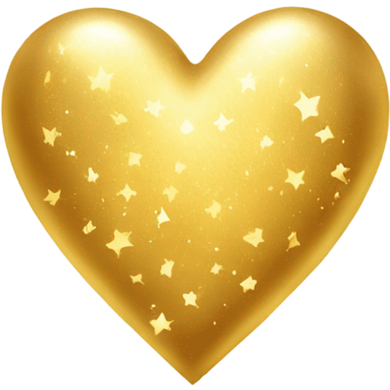 Shining gold heart filled with stars  emoji