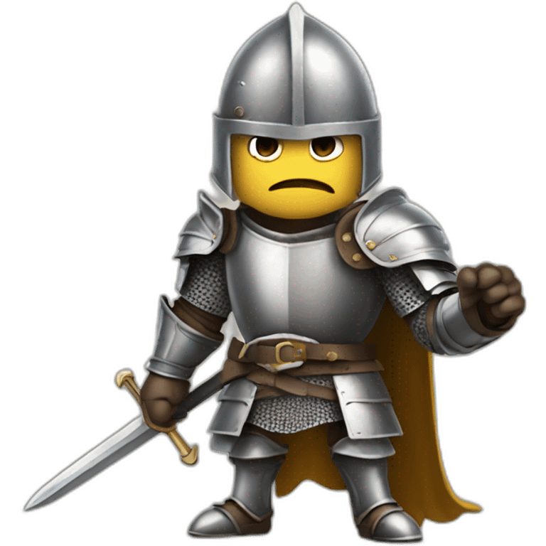 Angry knight pointing at the viewer saying "bonne visite" emoji