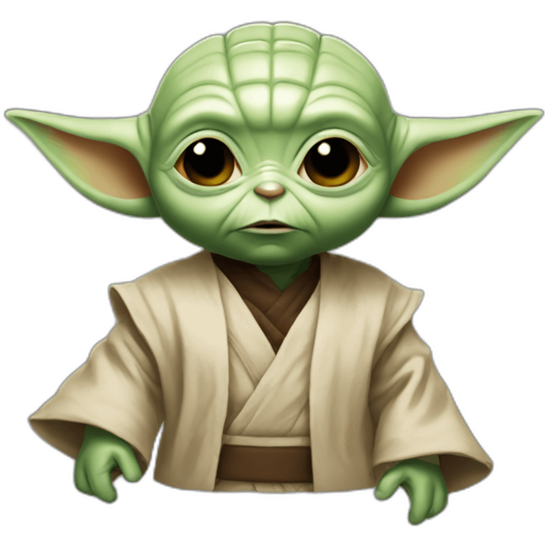 Bébé Yoda avec Iron man emoji