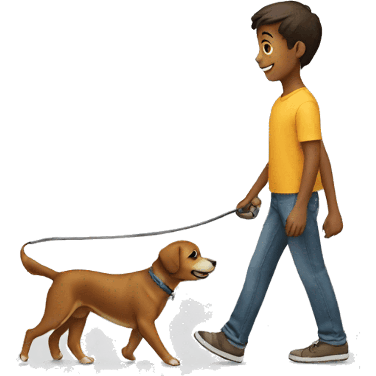 kid is walking the dog emoji