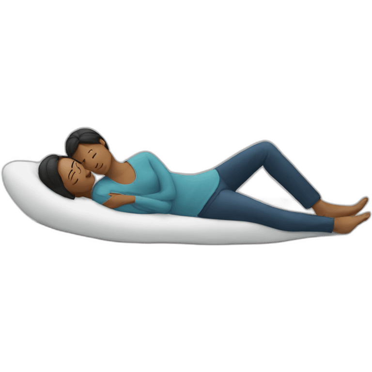 Woman laying down next to man emoji