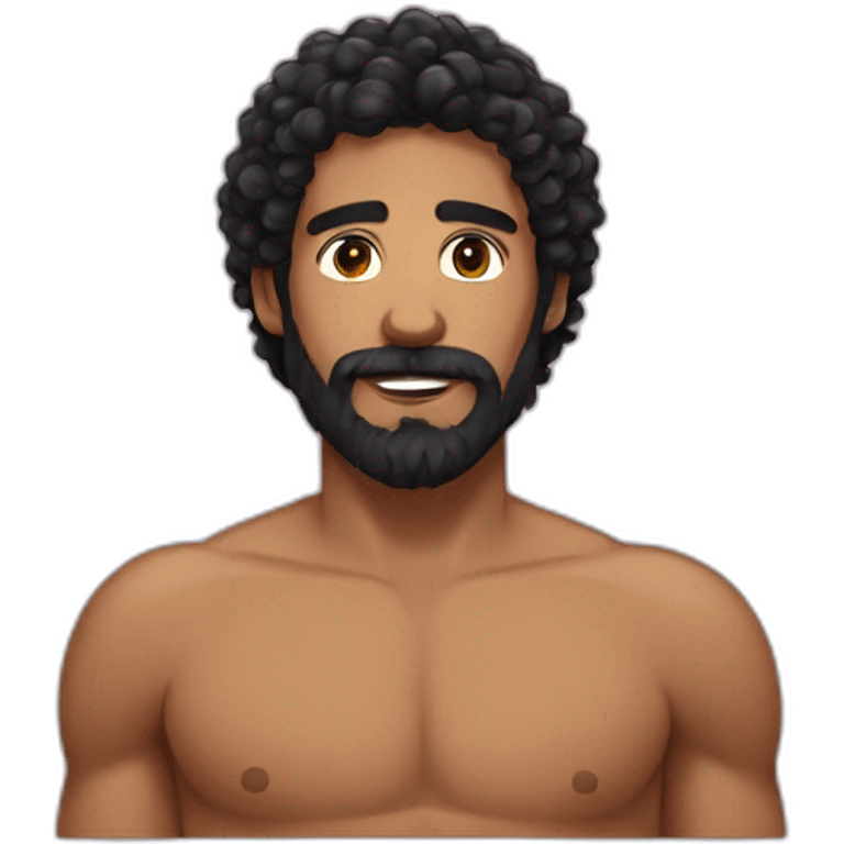 Swimmer googles black hair and beard emoji