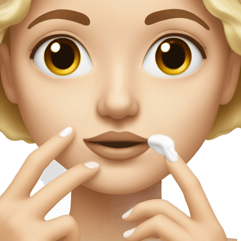 white girl applying cream on face emoji