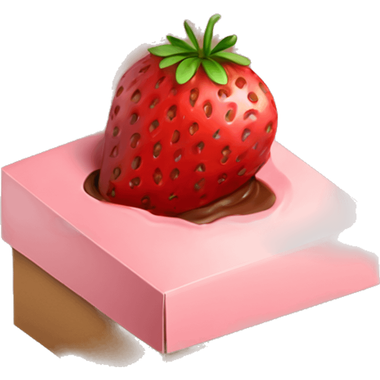 Strawberry dessert in chocolate in a box emoji