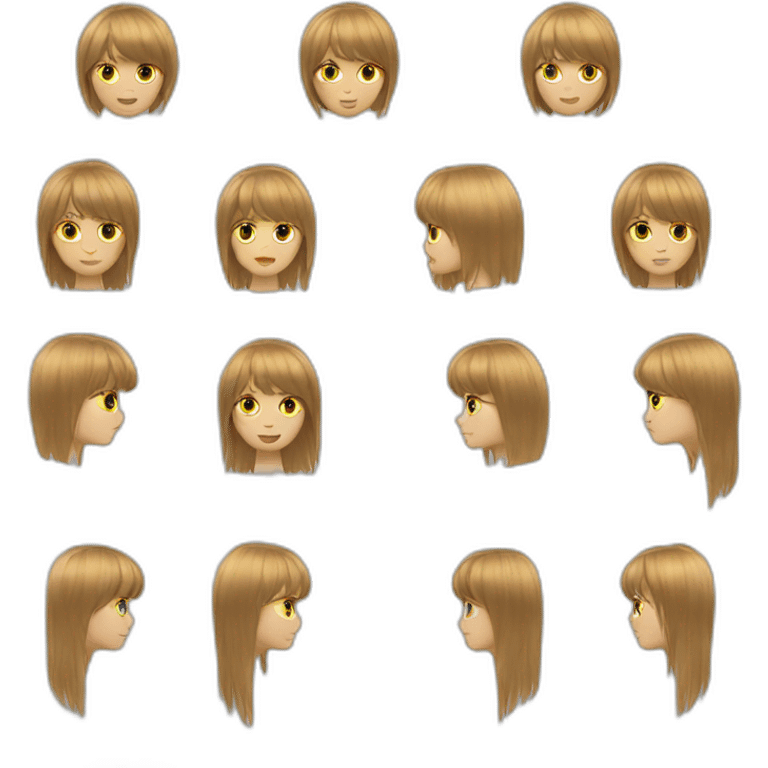 Fringe hair woman emoji