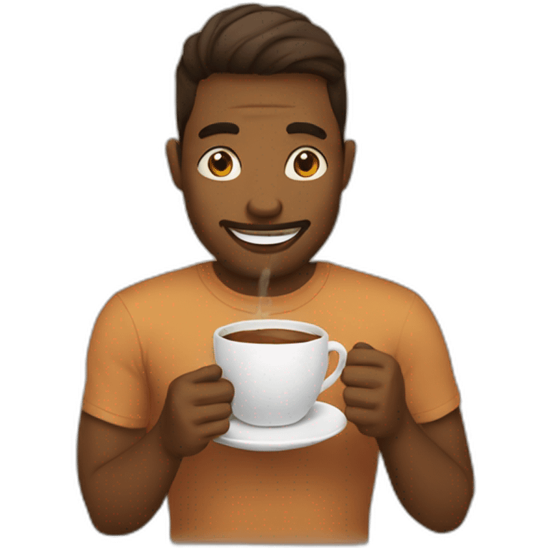 Morning with coffee emoji