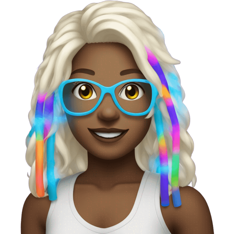 white blonde rave girl emoji