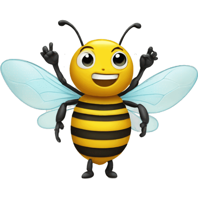 Bee asking for something with its index finger emoji