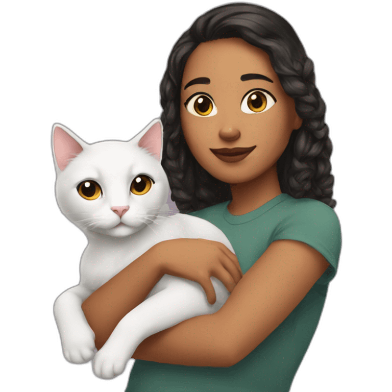 Tova with her cat CJ emoji