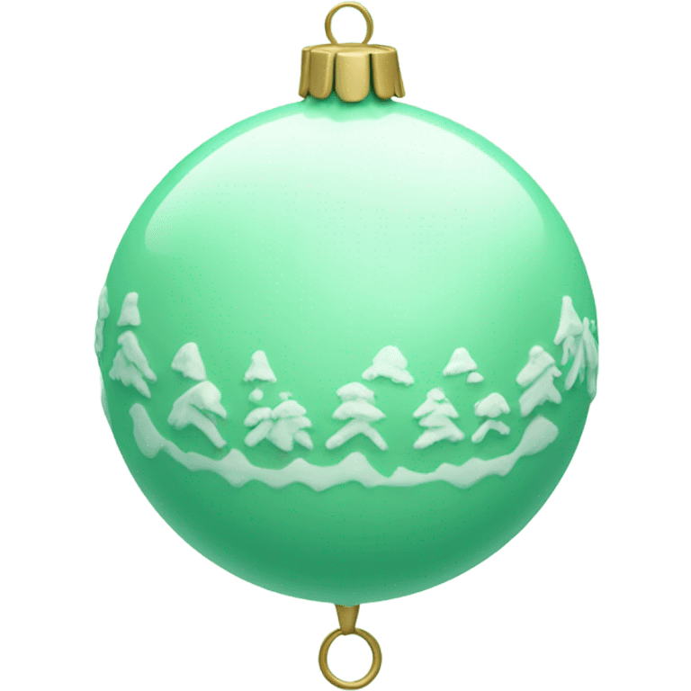 Pastel Green ornament with winter pin  emoji