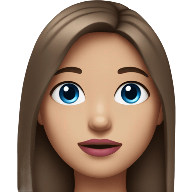 Girl with brown hair and blue eyes and pink lips emoji