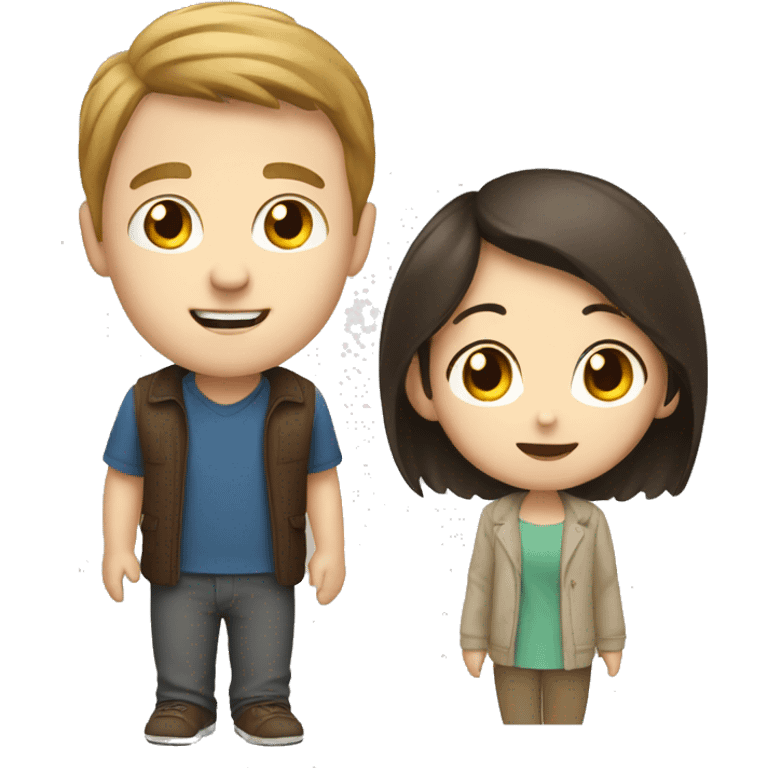 White guy brown haired with asian girl emoji