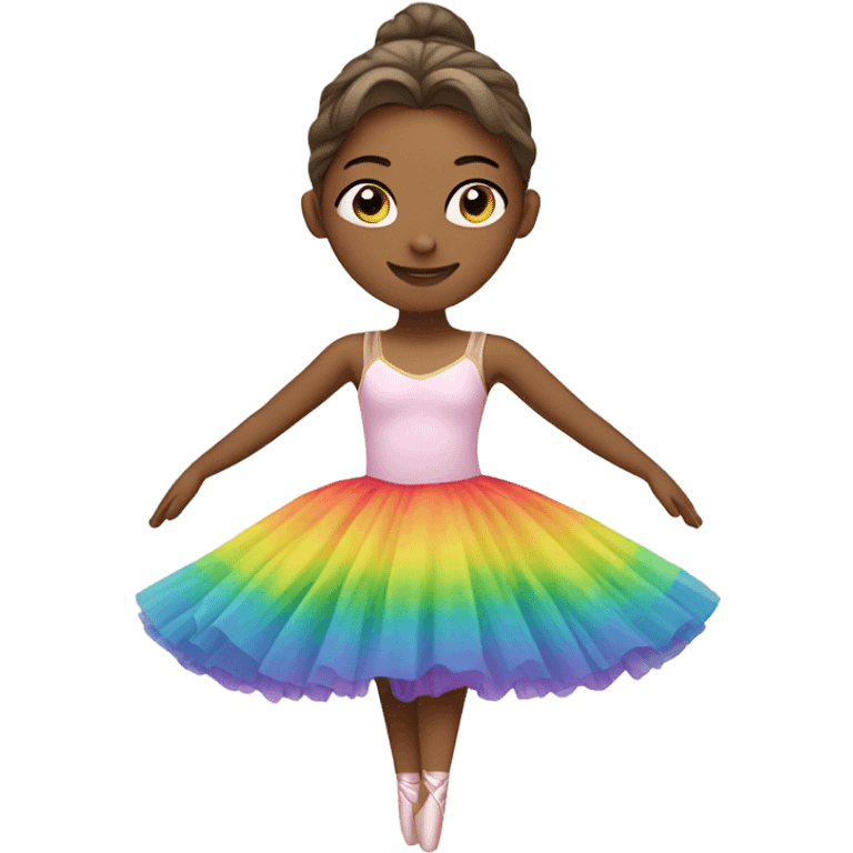 Ballerina in a rainbow tutu emoji