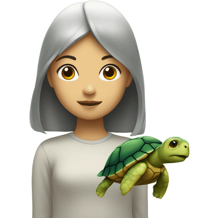 asian girl head attached to turtle body emoji