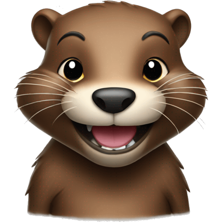 Smiling beaver  emoji