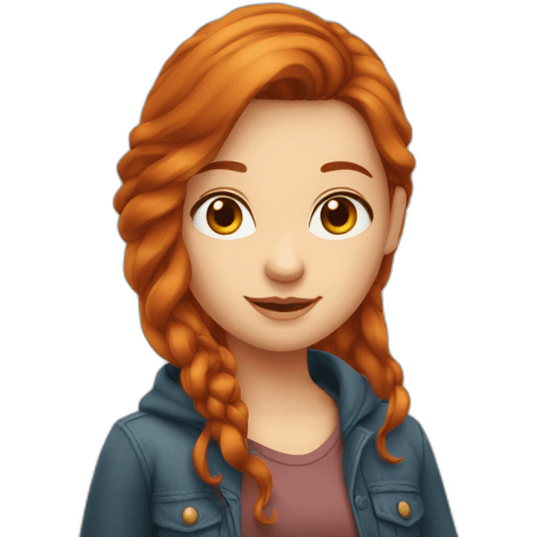 Une Fille rousse cheveux longs emoji