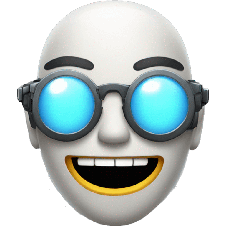 round grinning cyborg with sunglasses emoji