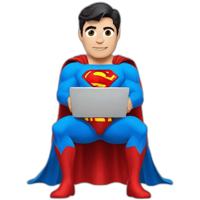 superman with laptop emoji