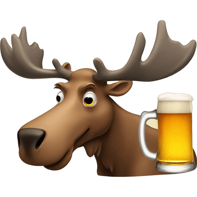 moose with beer emoji