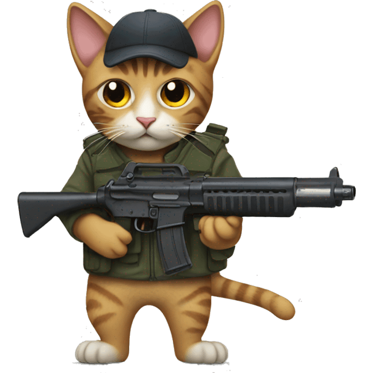 Cat with a gun emoji