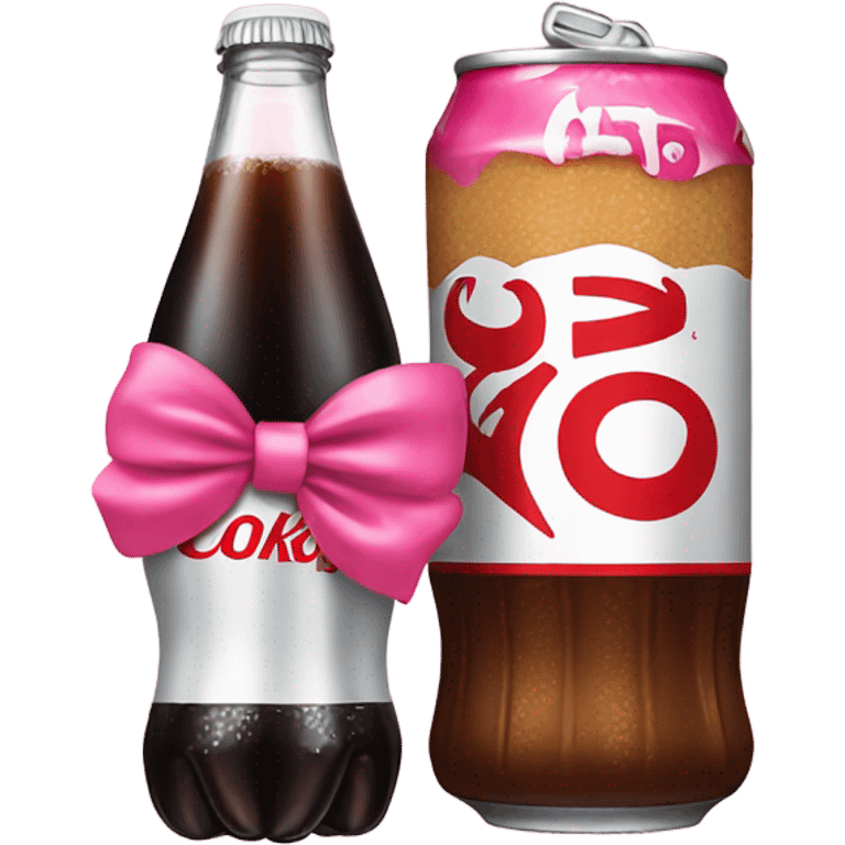 Diet Coke with pink bow emoji