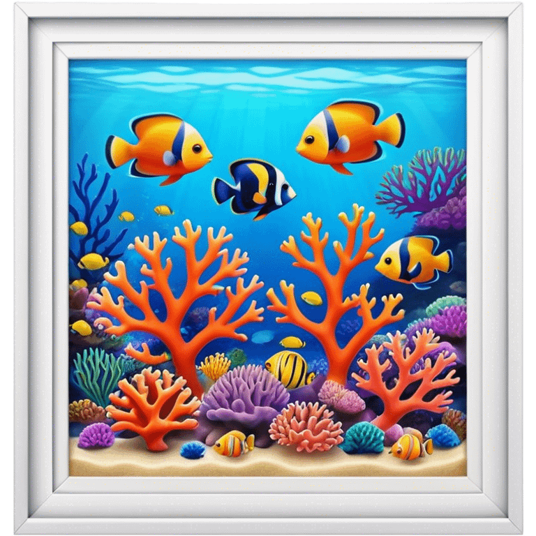 Great Barrier Reef Landmark Emoji – Featuring colorful coral formations and tropical fish. emoji