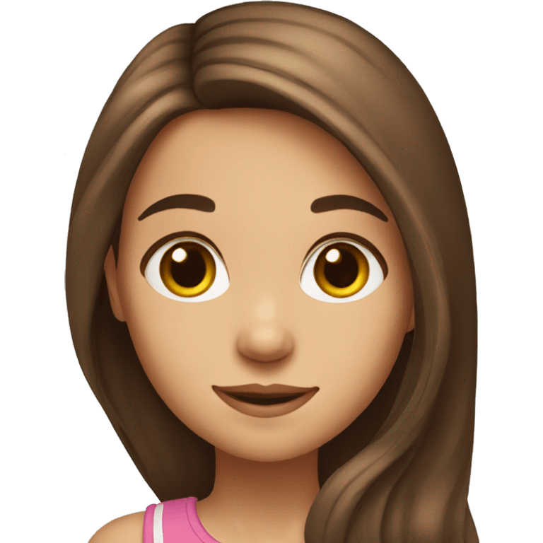 Pretty little girl with long brown hair  emoji