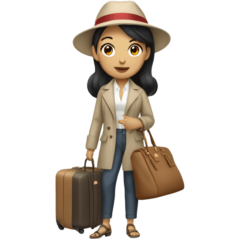 Asian fashionista loves to travel to Italy emoji