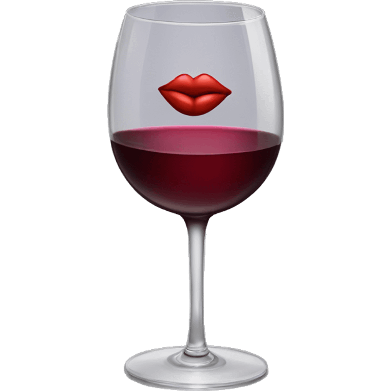 Glass of wine with a kiss  emoji