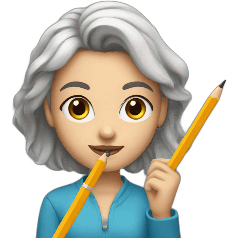 sarah ninsi holding a pencil emoji