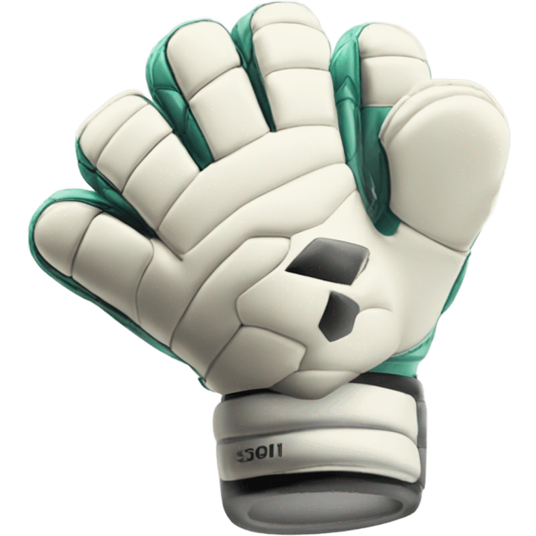 An emoji of a pair of goalkeeper gloves, slightly open, with a sporty design and padded palms, ready to catch a soccer ball emoji