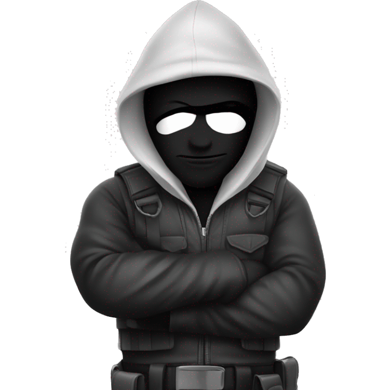 Robber black and white emoji