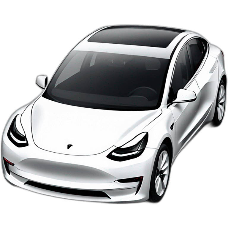 white tesla model 3 emoji