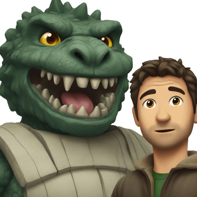 godzila face with human emoji