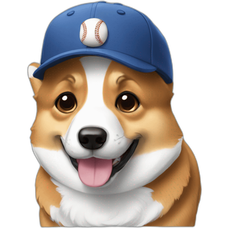 Corgi with a baseball cap emoji