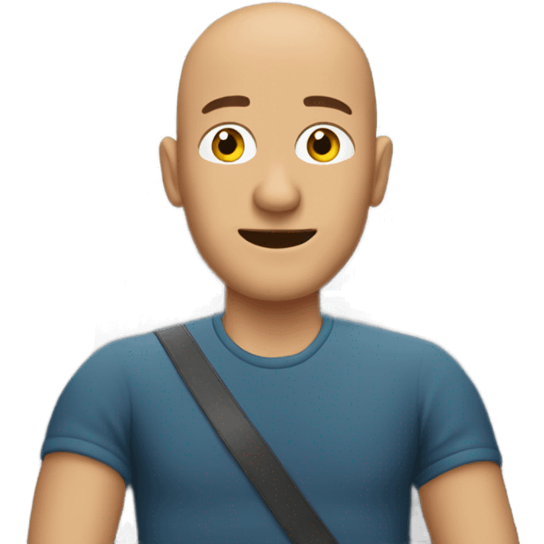 bald man in car interior emoji