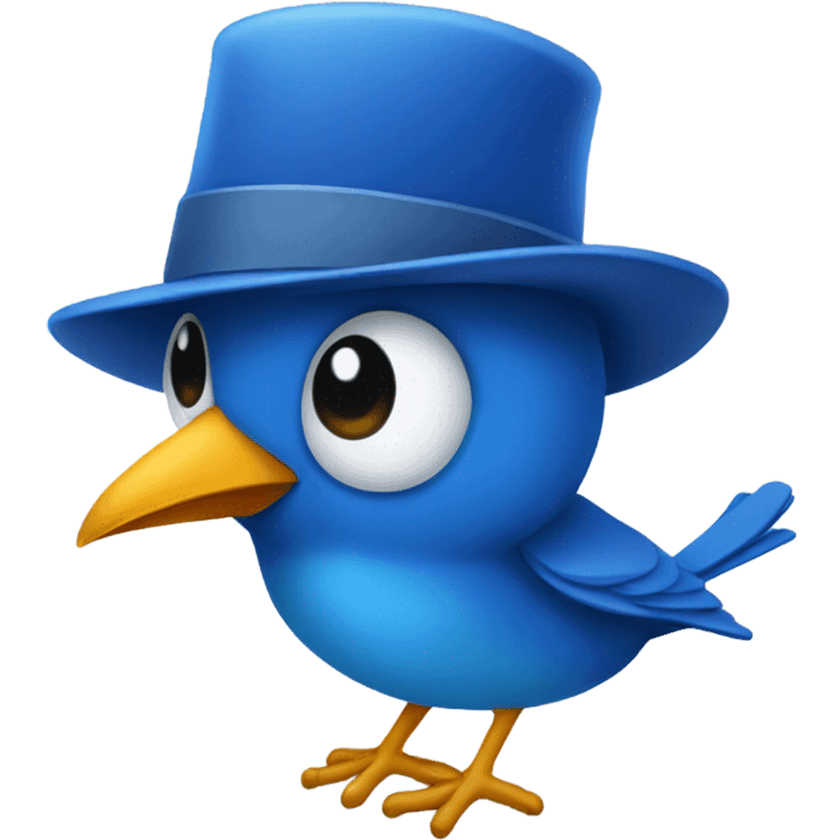 Blue bird wearing hat  emoji