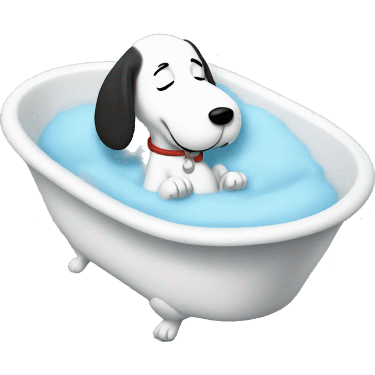 Snoopy in bathtub emoji