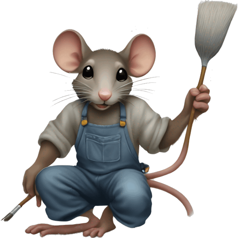 rat painter wall mural painting a mural emoji