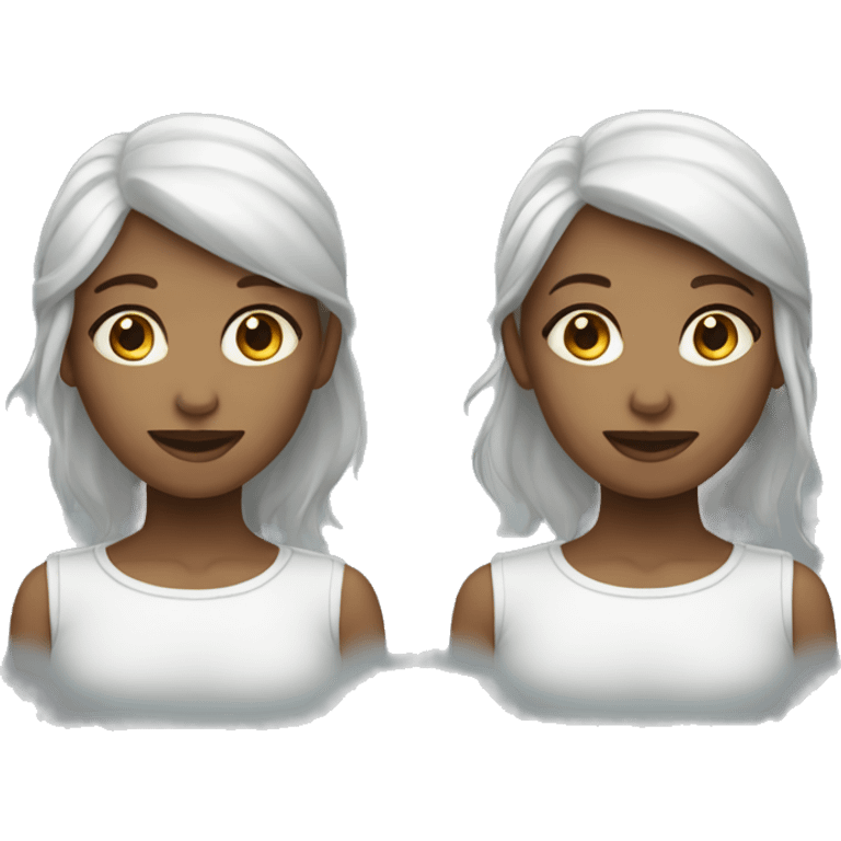 twins female 1 light 1 dark  emoji