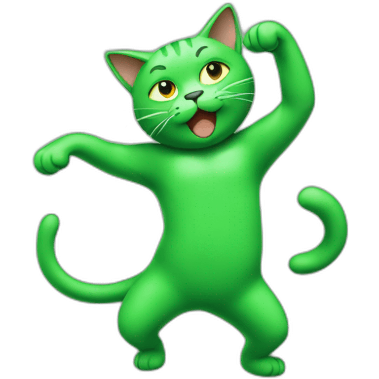 Green cat dabbing emoji