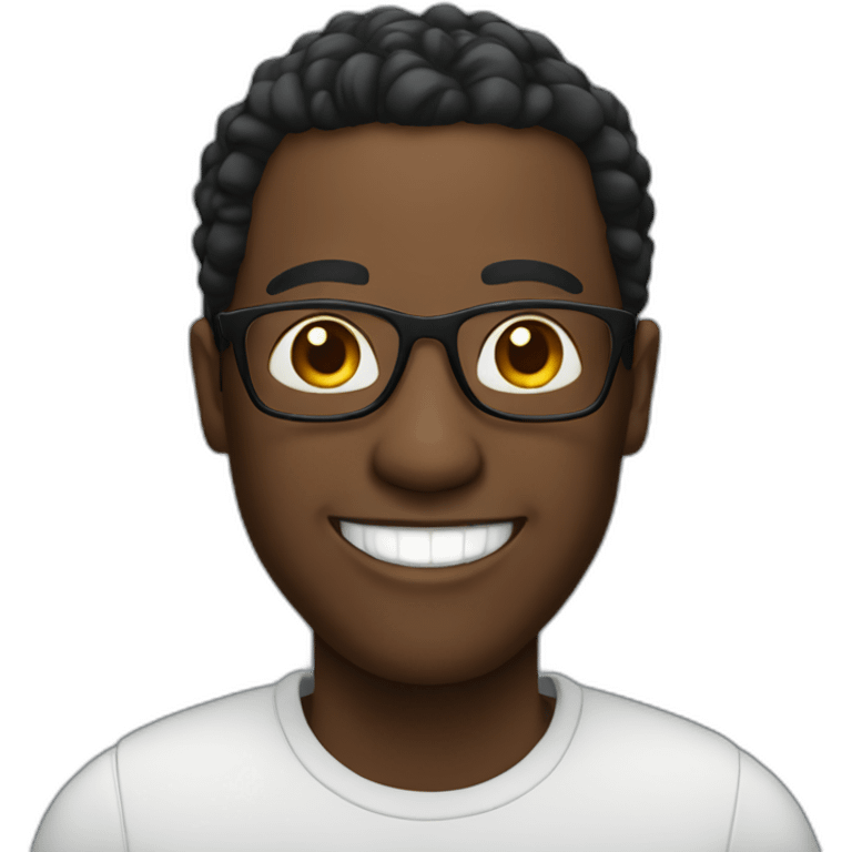 Black man with a broad smile and glasses emoji