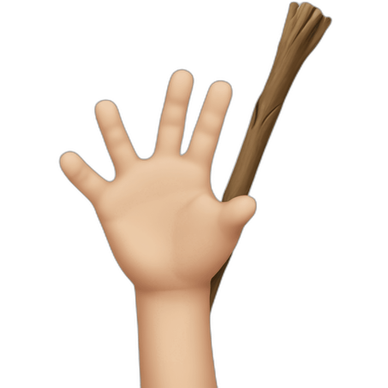 hand taking a stick emoji