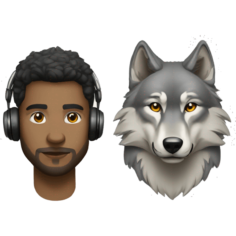 Wolf and dj emoji