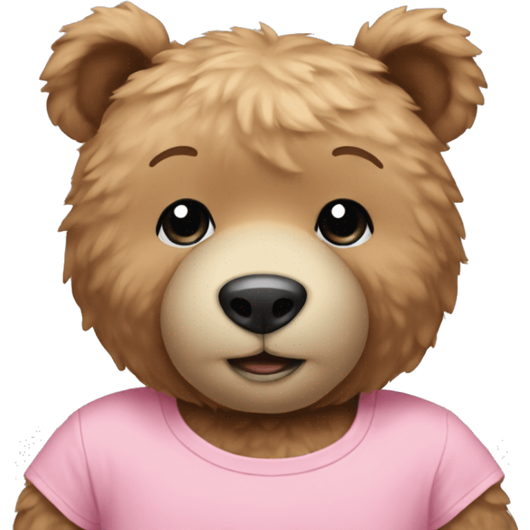 Teddy bear wearing pastel pink t-shirt emoji