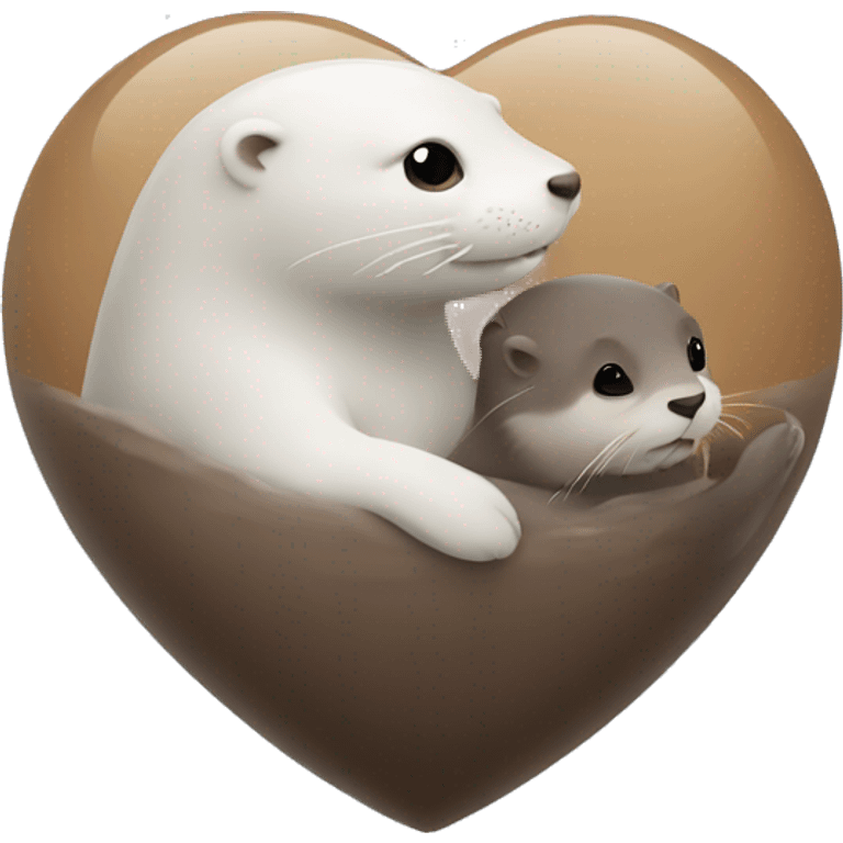 white heart with otter emoji